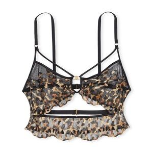 Victoria's Secret Black and Gold Leopard Bralette